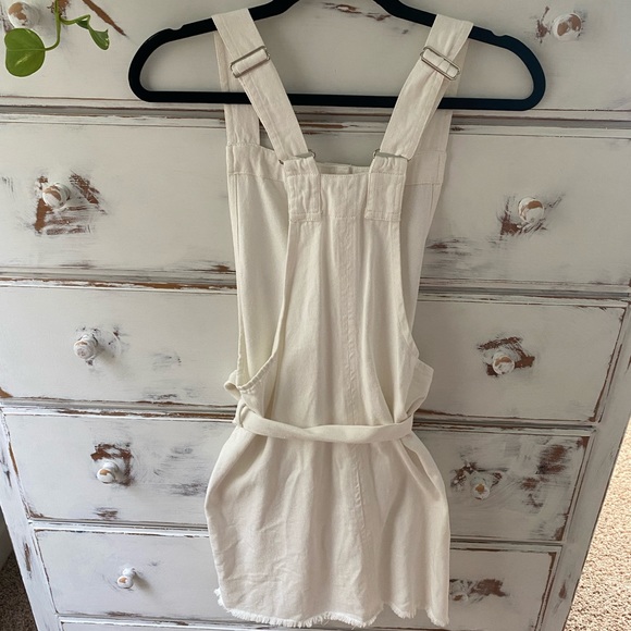 White Denim Overall Dress - Picture 2 of 8